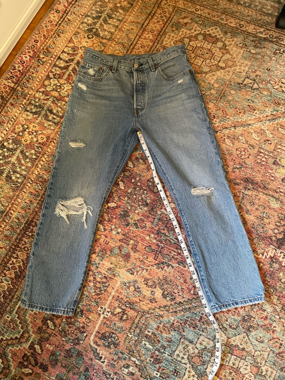 Levi's 501 Button-Fly Jeans with Rips - Picture 10 of 16
